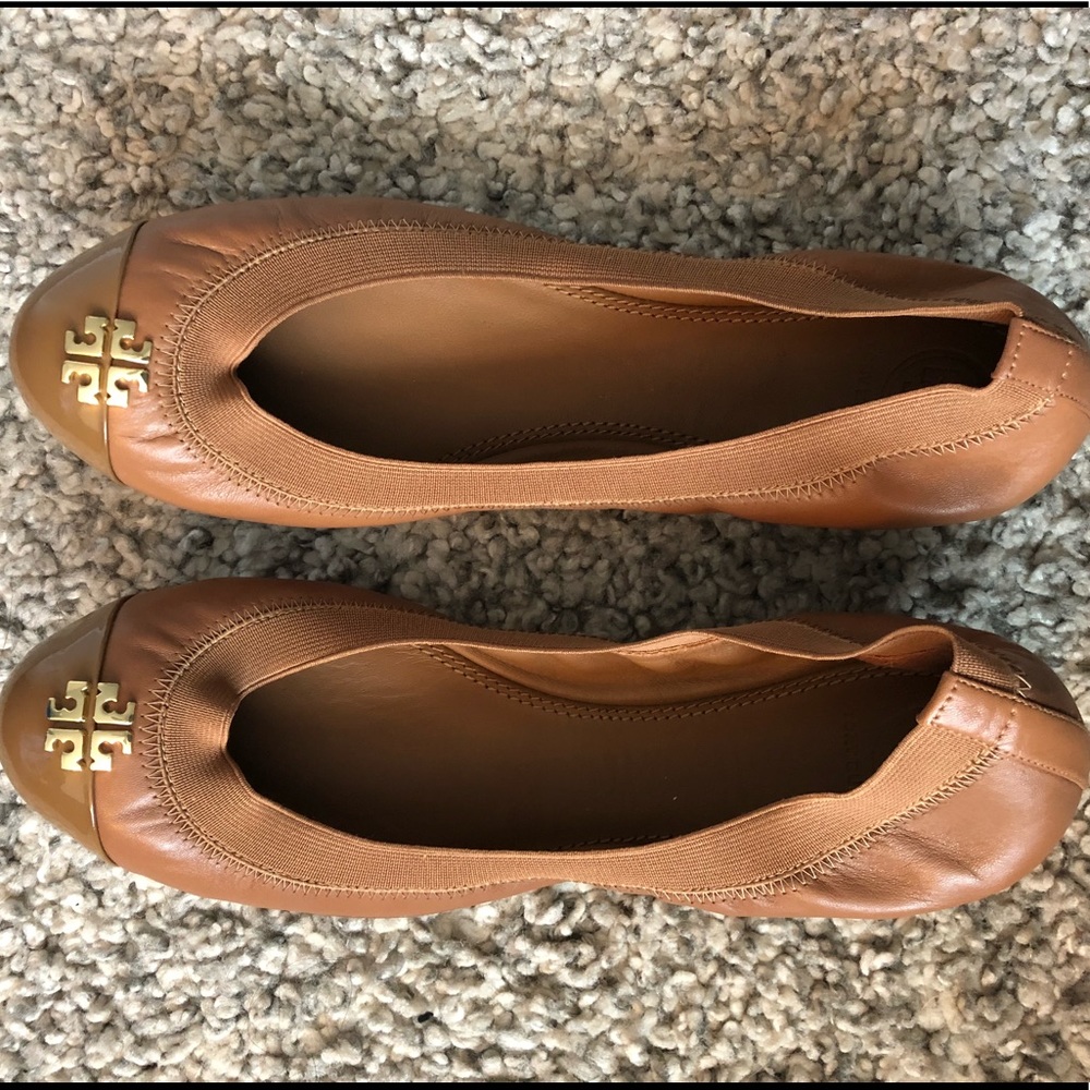Tory Burch brown leather flats